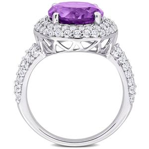Sophia B 5 1/3ctw. Amethyst & White Topaz Gemstone Ring alternate view