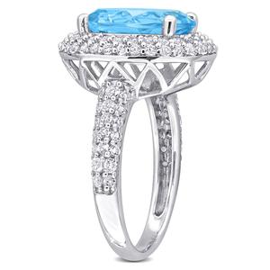 Sophia B 7ctw. Blue Topaz & Sky White Topaz Gemstone Ring alternate view