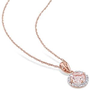 Gemstone Classics(tm) Rose Gold 1/10ctw. Diamond Necklace alternate view