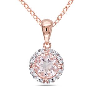Gemstone Classics(tm) Halo Diamond Pendant Necklace