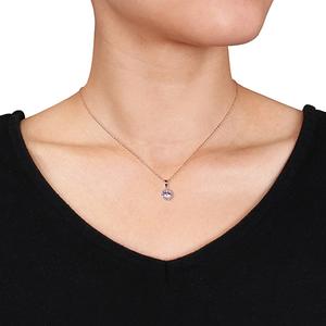 Gemstone Classics(tm) Halo Diamond Pendant Necklace alternate view