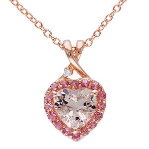 Gemstone Classics(tm) Morganite Heart Pendant with Chain