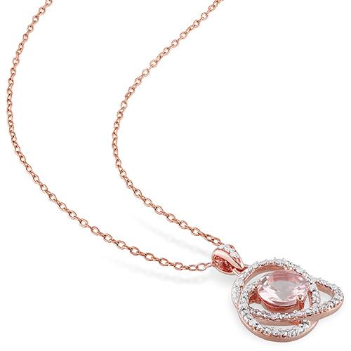 Gemstone Classics(tm) Silver Diamond Pendant Necklace alternate view