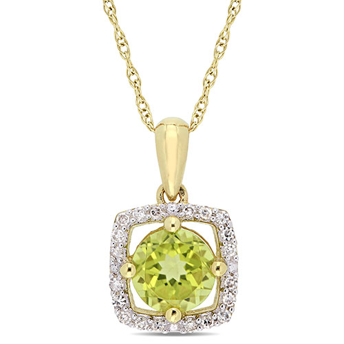 Gemstone Classics(tm) 10kt. Gold & Peridot Pendant Necklace