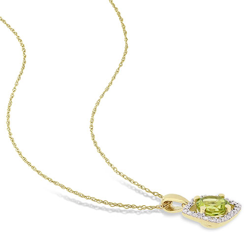 Gemstone Classics(tm) 10kt. Gold & Peridot Pendant Necklace