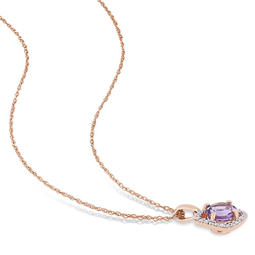 Gemstone Classics(tm) 10kt. Rose Gold & Amethyst Necklace