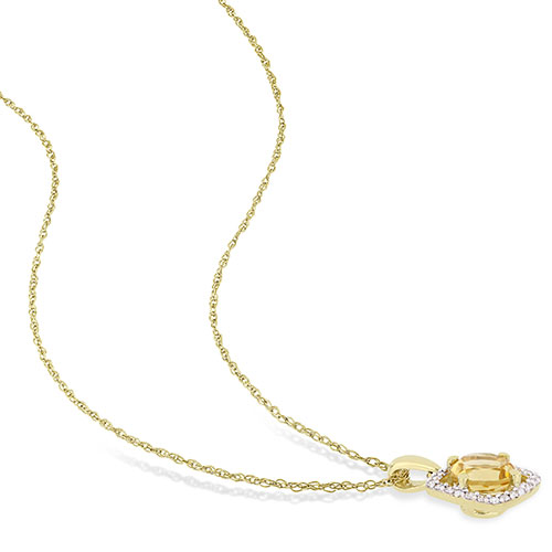 Gemstone Classics(tm) 10kt. Gold & Citrine Pendant Necklace