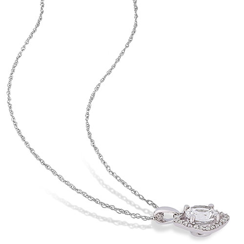 Gemstone Classics(tm) White Gold & Sapphire Necklace