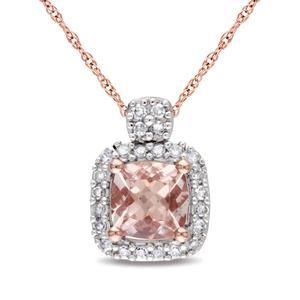 Gemstone Classics(tm) 10kt. Rose Gold Diamond Cushion Pendant