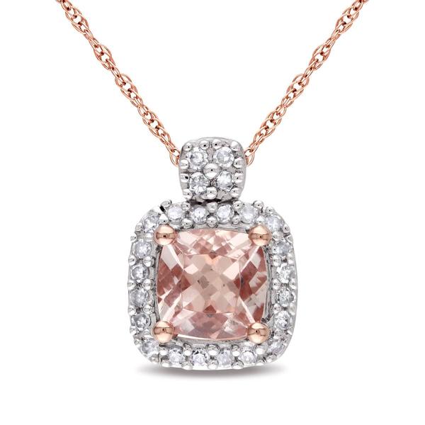 Gemstone Classics(tm) 10kt. Rose Gold Diamond Cushion Pendant