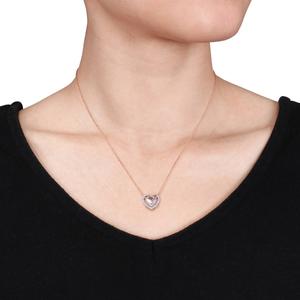 Gemstone Classics(tm) 10kt. Rose Gold Double Heart Necklace alternate view