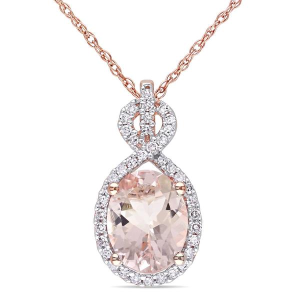 Gemstone Classics(tm) 10kt. Rose Gold Morganite Pendant