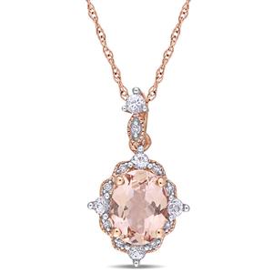 Gemstone Classics(tm) 10kt. Rose Gold Vintage Drop Necklace
