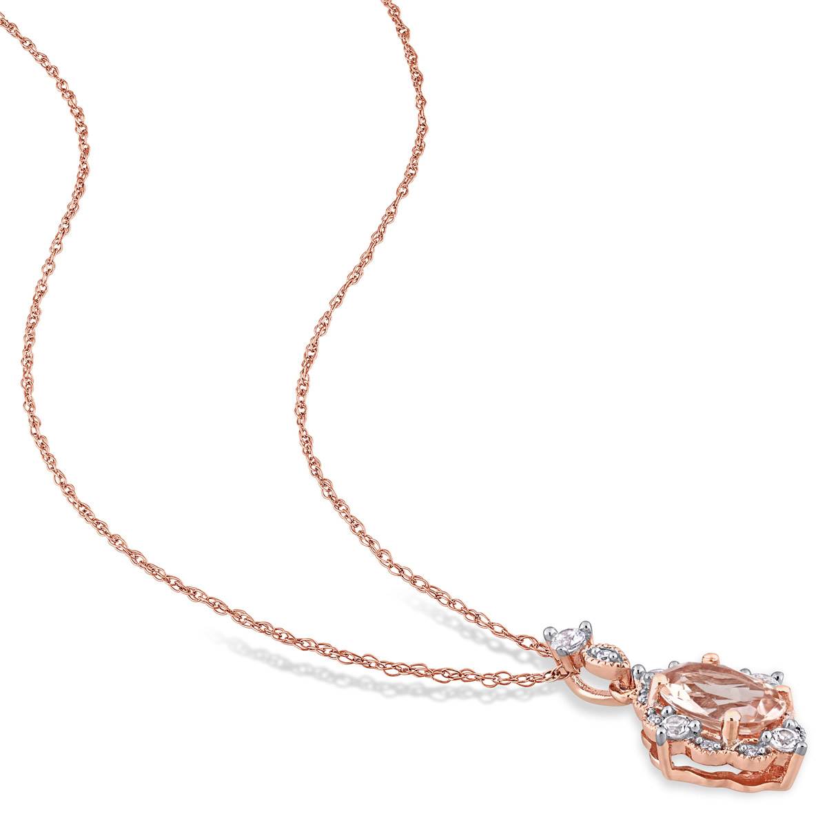 Gemstone Classics(tm) 10kt. Rose Gold Vintage Drop Necklace