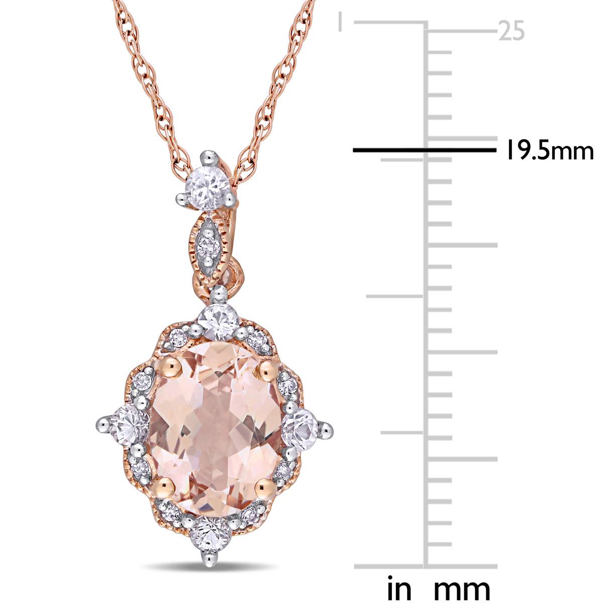 Gemstone Classics(tm) 10kt. Rose Gold Vintage Drop Necklace