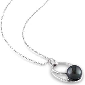 Gemstone Classics(tm) Black Tahitian Pearl Geometric Pendant alternate view