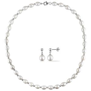 Gemstone Classics(tm) 2pc. Pearl Bead Necklace & Earrings