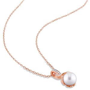 Gemstone Classics(tm) 18kt. Rose Gold Pearl Twist Pendant alternate view
