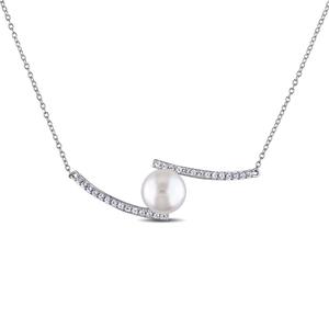 Gemstone Classics(tm) Pearl & Sapphire Bypass Necklace