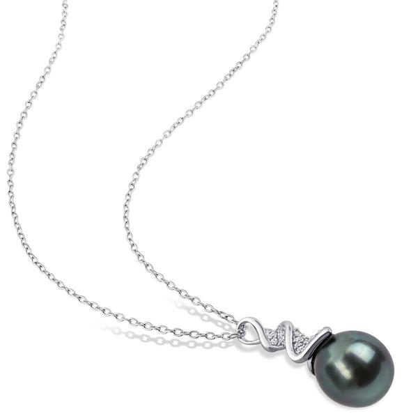 Gemstone Classics(tm) Black Tahitian Pearl Twist Drop Pendant alternate view