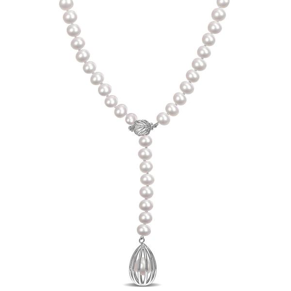 Gemstone Classics(tm) Sterling Silver Pearl Drop Necklace