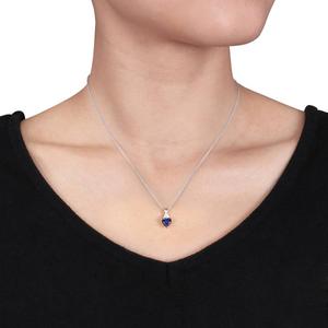 Gemstone Classics(tm) 3 3/4kt. Created Sapphire Silver Necklace Set alternate view
