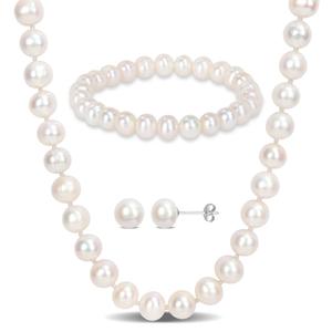 Gemstone Classics(tm) Freshwater Cultured Pearl 3pc. Necklace Set