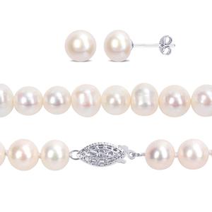 Gemstone Classics(tm) Freshwater Cultured Pearl 3pc. Necklace Set alternate view