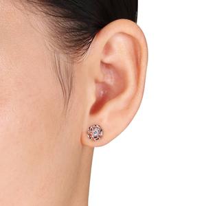 Gemstone Classics(tm) 0.32kt. Created Sapphire Floral Pendant Set alternate view