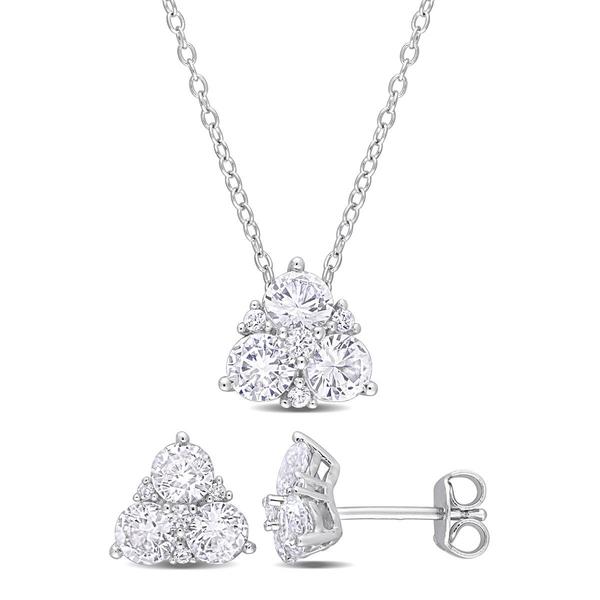 Gemstone Classics(tm) 3 1/2kt. Created White Sapphire Pendant Set
