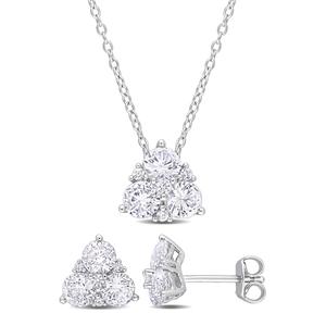Gemstone Classics(tm) 3 1/2kt. Created White Sapphire Pendant Set