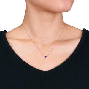 Gemstone Classics(tm) Amethyst & Diamond Accent Heart Pendant alternate view