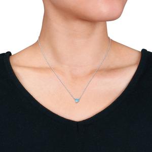 Gemstone Classics(tm) Sky Blue Topaz & Diamond Accent Heart Pendant alternate view