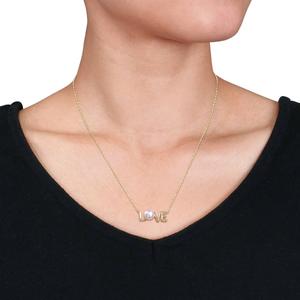 Sophia B 10kt. Gold Freshwater Cultured Pearl Love Pendant alternate view