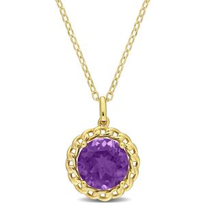 Sophia B 2 1/4ctw. African Amethyst Round Pendant