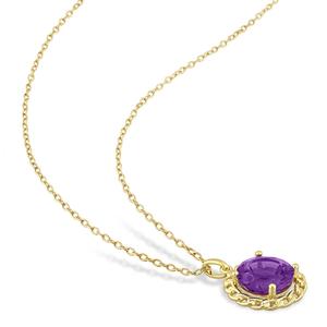 Sophia B 2 1/4ctw. African Amethyst Round Pendant alternate view