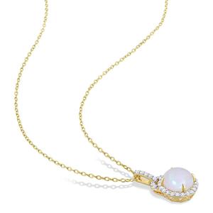 Sophia B 3 1/4ctw. Ethiopian Opal & White Topaz Pendant alternate view