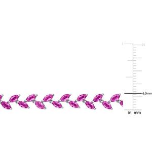 Sophia B Silver 29 1/2ctw. Created Pink Sapphire Collar Necklace alternate view