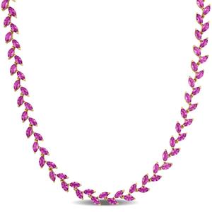 Sophia B 29 1/2ctw. Created Pink Sapphire Collar Necklace