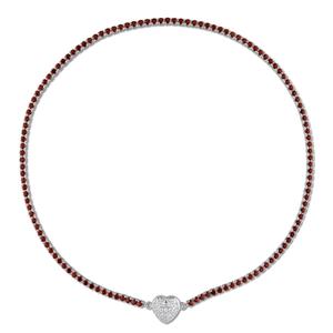 Sophia B Garnet & Created White Sapphire Pendant Necklace alternate view
