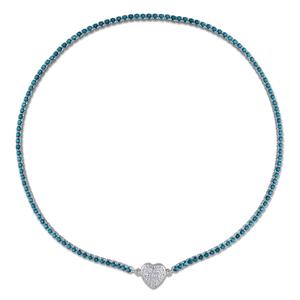 Sophia B Blue Topaz & Created White Sapphire Pendant Necklace alternate view