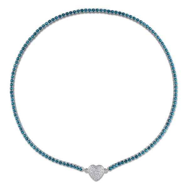 Sophia B Blue Topaz & Created White Sapphire Pendant Necklace alternate view
