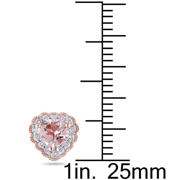 Gemstone Classics(tm) 10kt. Rose Gold Pink Heart Earrings alternate view