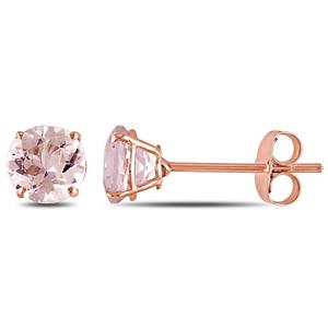 Gemstone Classics(tm) 10kt. Rose Gold Morganite Earrings