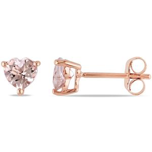Gemstone Classics(tm) 10kt. Rose Gold Heart Earrings