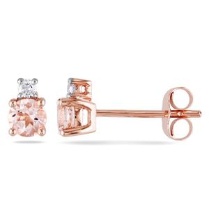 Gemstone Classics(tm) 10kt. Rose Gold Morganite Stud Earrings