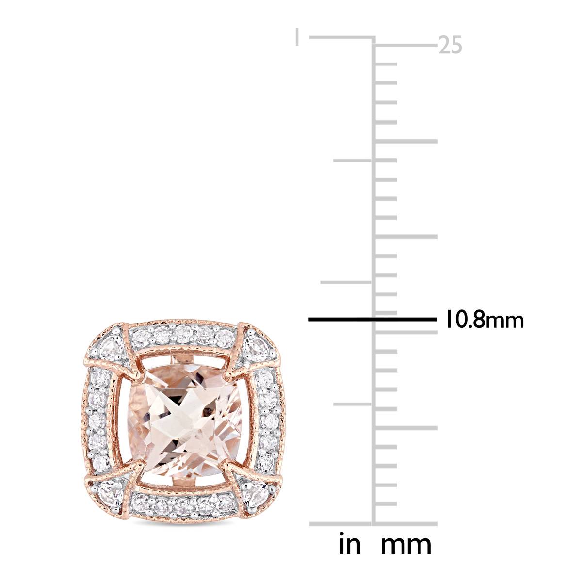 Gemstone Classics(tm) Rose Gold Diamond Halo Stud Earrings