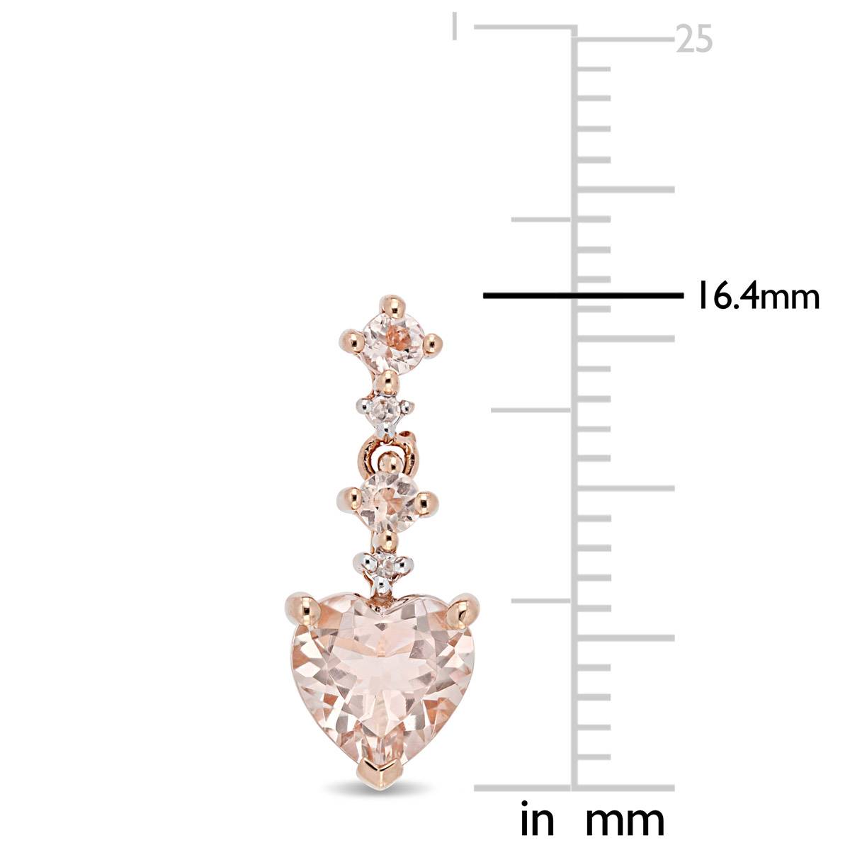 Gemstone Classics(tm) 14kt. Rose Gold Heart-Cut Drop Earrings