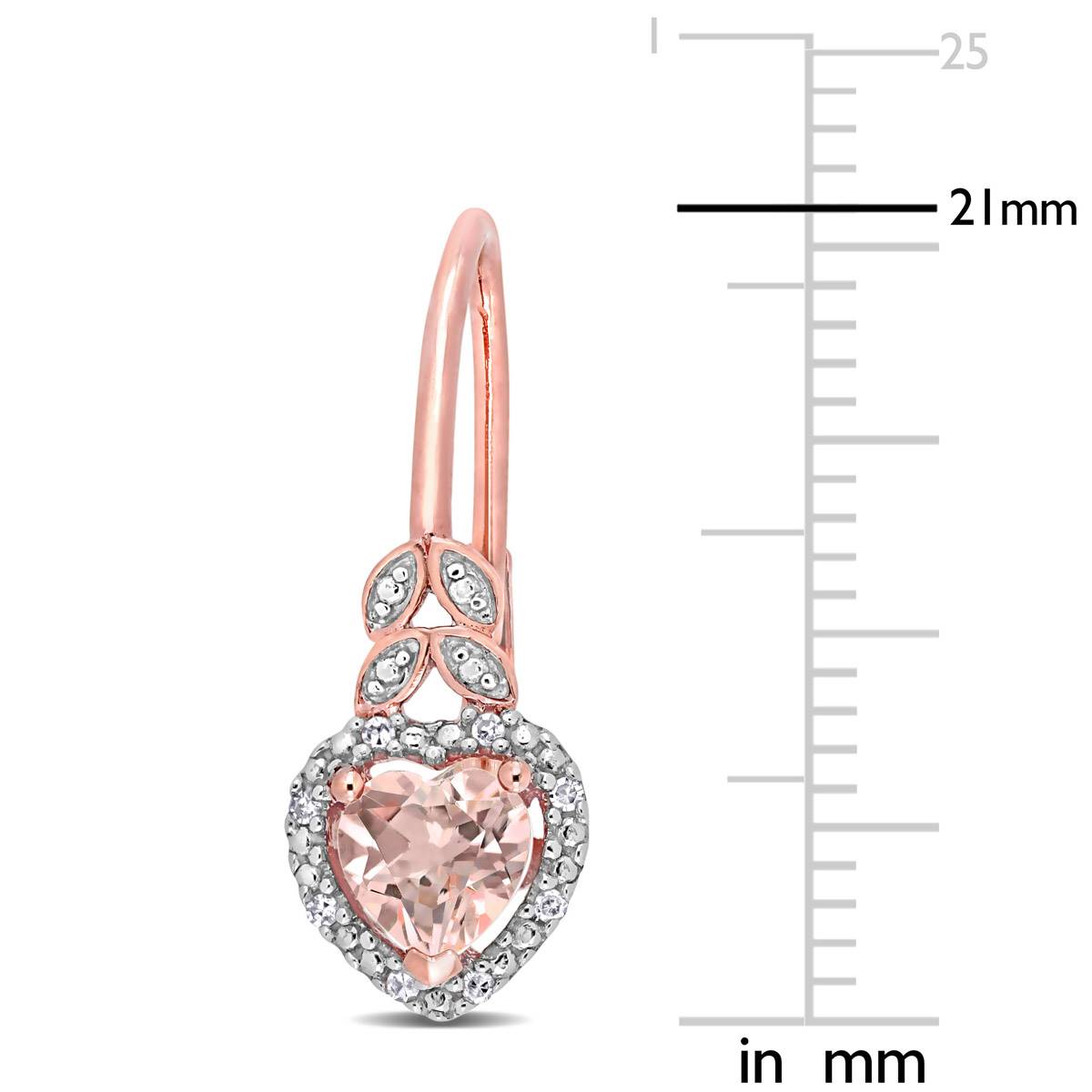 Gemstone Classics(tm) Rose Gold Heart-Cut Diamond Earrings