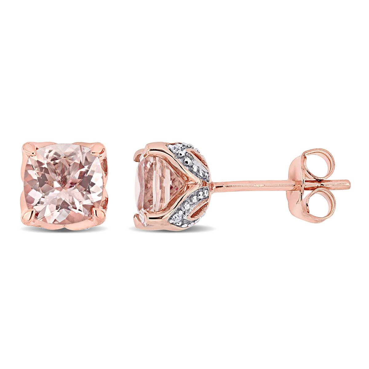 Gemstone Classics(tm) Rose Gold Diamond Accent Stud Earrings